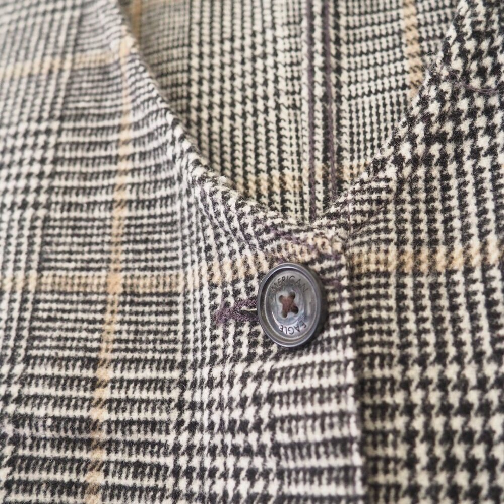 ! American Eagle Houndstooth Plaid Sleeveless Collegiate Button Front Dress - Picture 4 of 6